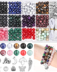 473Pcs Stone Jewelry Making Kit Crystal Stone Bracelet Making Kit for Adults, Crystal Natural Stone Healing Beads for Jewelry Making, Bracelet Making