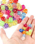 100 Pcs 0.3 Inch DIY Clear Colorful Acrylic Dice Shape Beads for Jewelry Making Bracelets Necklaces Earring Key Chains(100)