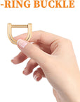 D-Rings Screw in Shackle Horseshoe U Shape D Ring DIY Leather Craft Purse Keychain Accessories for Strap 2Cm (Gold)