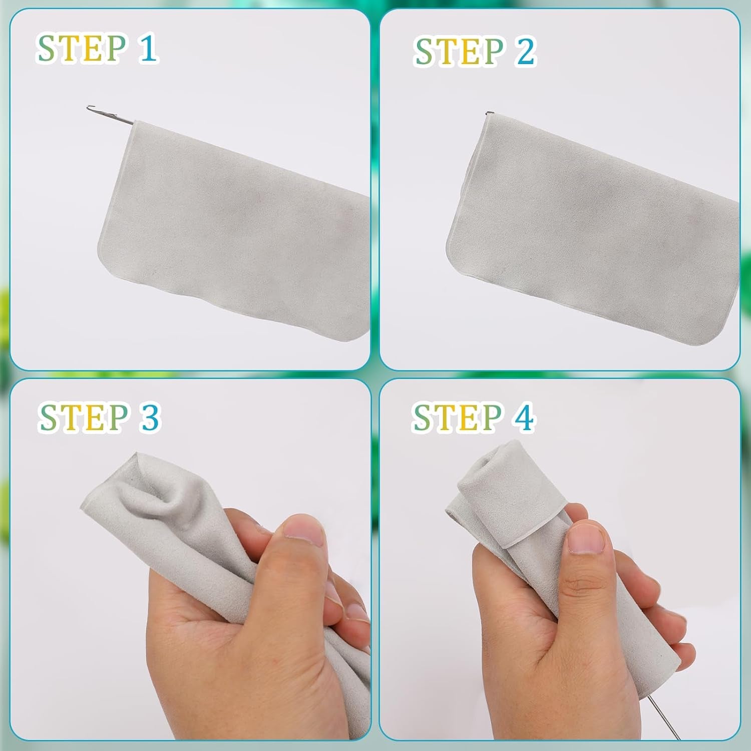 Loop Turner Sewing Tool, 4 Pieces Sewing Loop Turner Hook, Needle Hook, Crochet Sewing Supplies,Sewing Concepts, Tongue Crochet Tools,Needle Hooks with Latch for Fabric Tube Strips DIY(10.4 Inch)