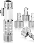 Airbrush Quick Release Coupling Adapter Kit Spray Gun Disconnect Adapter Set with 1/8 Inch 5 Male and Female Connectors and 1/8 Inch BSP Male and Female Connection with Adjustable Control Valve