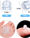 100 Pieces Clear Earring Backs Hamburger Shaped Earring Safety Backs Secure Locking Earring Backs Silicone Earring Backs Stopper for Jewelry Accessories Supplies, 2 Sizes