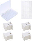 Embroidery Floss Organizer Box - 24 Compartments with 100 Hard Floss Bobbins and 459 Color Number Stickers
