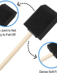 24 Pcs Foam Paint Brushes, Wood Handle Sponge Brushes for Painting, Staining, Varnishes, and DIY Craft Projects (1'', 2'' and 3'')