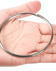 3 Inch Flat Key Rings - Very Large Split Key Rings - Silver Steel round Edged Circular Keychain Ring Clips - Sturdy Key Chain Ring Connector (Pack of 10)