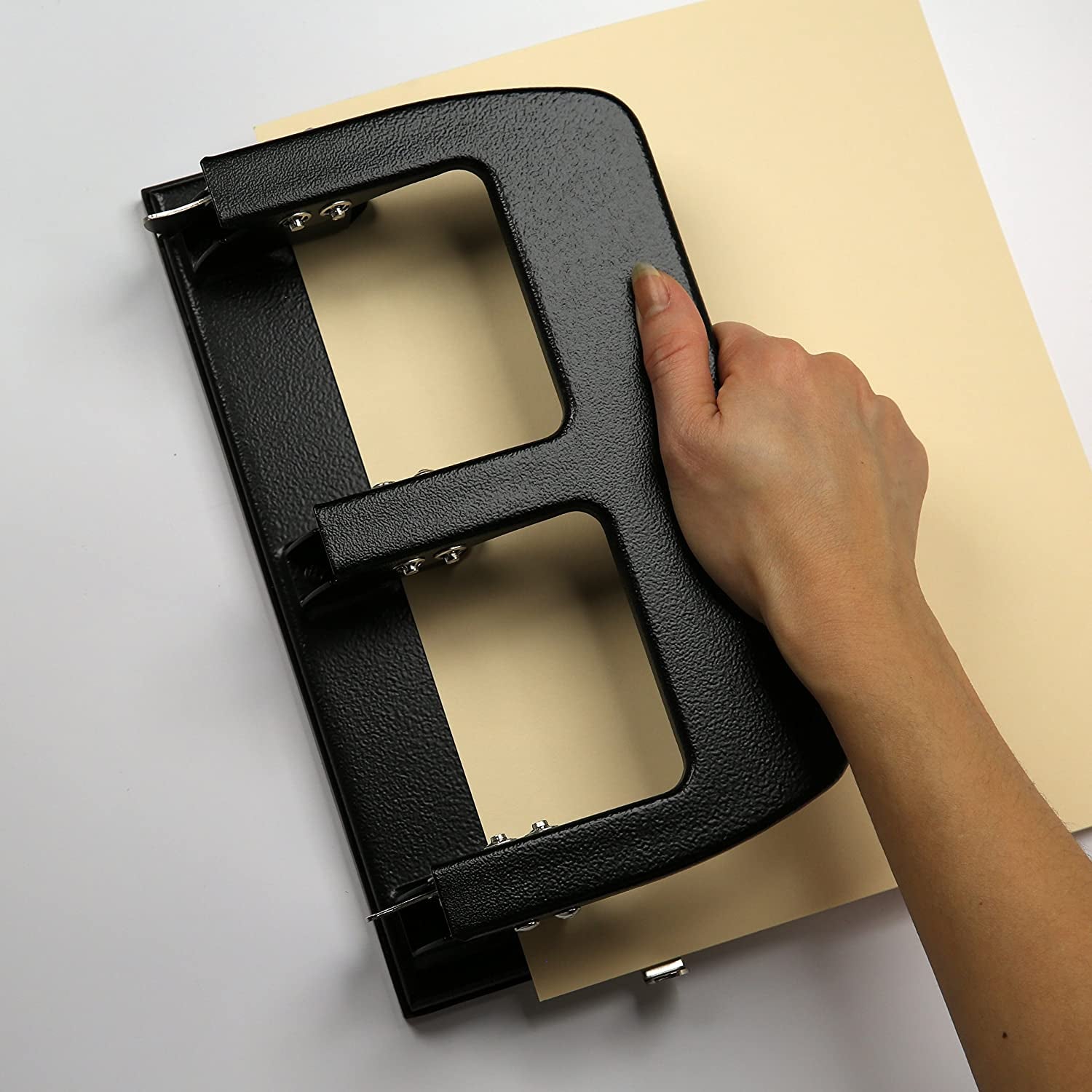 Medium Duty 3 Hole Punch with Ergonomic Handle, 30 Sheet Capacity, Black (90088)