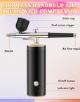 Cordless Airbrush Kit, Airbrush Kit with 0.3Mm Tip, Handheld Rechargeable Air Brush with Compressor for Makeup, Nailart, Painting, Cake, Cookie, Model