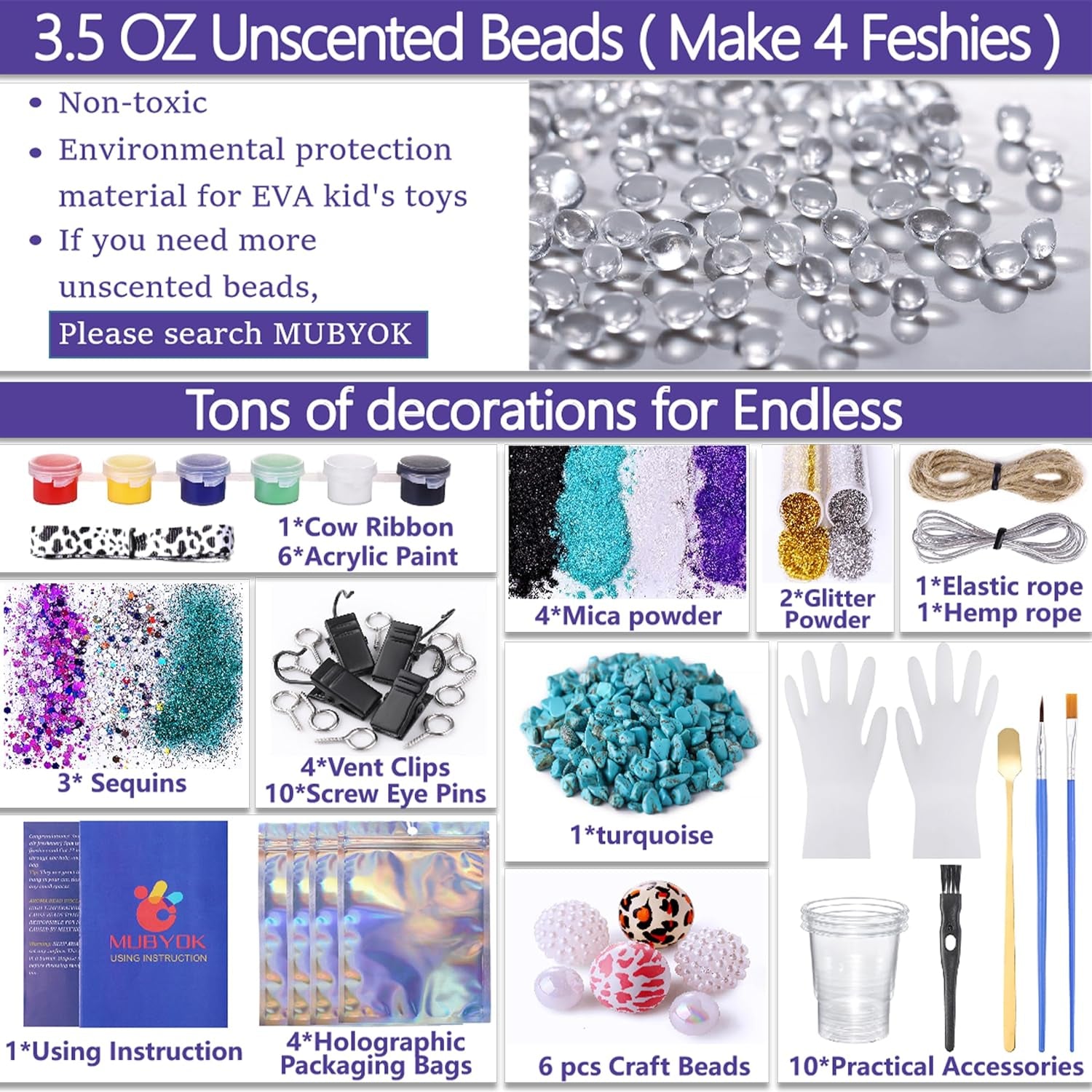 M139 57PCS Car Freshies Supplies Starter Kit, DIY Freshie Making Kit with Unscented Aroma Beads,Freshies Silicone Molds and Accessories (Make 4 Freshie)