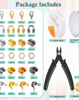 2160 Pieces Crimp Beads Kit for Jewelry Making, Knot Covers, Crimp Bead Covers, Crimp Tubes, Jump Rings and Wire Guardians with Crimping Pliers, Elastic String for Bracelets Necklaces Making