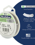 7 Strand Stainless Steel Bead Stringing Wire, 0.018 in / 0.46 Mm, Bright, 100 Ft / 31 M