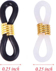 16 Pcs Eyeglass Chain Ends Silicone Adjustable Anti-Slip Rubber Connectors Eyeglass Strap Retainer Chain Holder Loops for Sunglasses Sports Eyeglasses Necklace Chain