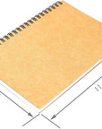 Spiral Sketch Book Large Notebook(Built-In Drawing Board) Kraft Cover Blank Sketch Pad Wirebound Sketching for Drawing Painting 8.5X11-Inch (2 Pack) 200 Sheets, 100 Sheets, 200Pages Each