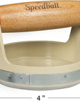 Block Printing Baren - Comfortable Wooden Handle, Made in the USA - 4 Inches