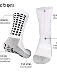 3 Pair Sport Socks Anti Slip W/ Grip Soccer Men Football Basketball Sock Premium