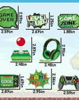 8 Pcs Video Game Embroidery Patches Green Pixelated Gaming Sew Iron on Embroidered Applique Repair Patch DIY Craft Accessories Gifts for Kids Boys Gamer Fans Enthusiasts Clothing Backpack Hat