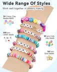 5342 PCS Clay Beads for Friendship Bracelets Making Kit, 24 Rainbow Colors Jewelry Making Supplies Heishi Beads with Elastic String and Organizer Gifts for Teen Girls Ages 6 7 8 9 10 11 12