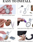 Class of 2024 Graduation Cap Photo Charm Antique Photo Charms I Always with You Memorial Ceremony College Gift DIY Grad Photo Chain with Glass Wear on Cap in Memory for Graduation