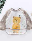 Baby Bibs Burp Cloths Waterproof Long Sleeve Anti-Wearing Cartoon Bib Inverted Gown Baby Feeding Bib Bavoir Manches Longues