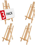 3Pack 16 Inch Wood Easels - Wooden Desktop Easel Stand, Multi-Purpose Art Easel for Painting Classes, Art Parties, Carrying & Quality Guaranteed