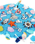 100Pcs Miniature Ocean Animals Mermaid Fish Dolphins Glitter Charms Decoration Flatback Resin Sets for DIY Fairy Garden Accessories Crafts