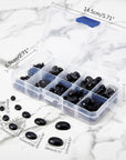 180Pcs 5 Sizes Nose Eyes Cabochons Flat Eyes Plastic Oval Nose 8~18Mm Animal Craft Nose Eyes Flatback Animal Nose for Amigurumi Bear Teddy Puppet Animal Stuffed DIY Making