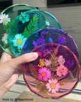 4 Pack Resin Coaster Molds, Diamond Edge Crystal Coaster Molds for Resin Casting, round Geode Coaster Silicone Molds for Epoxy Resin