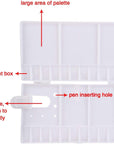 Watercolor Palette Folding Paint Tray Plastic Painting Pallet with 33 Compartments, Thumbhole and Brush Holders, White
