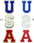 9 PCS USA Patch Patriotic Patch Chenille Letter Patches Embroidered Iron on Patch Sew on Patches for Clothing Bags