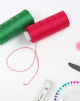 Sewing Thread Set 100 Color 250 Yards Each Spool Polyester Thread Kit with 10 Sewing Needles, 2 Needle Threader, Yarn Scissors, Stripper and Pearl Needle for Hand or Machine Sewing