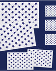 7 Pieces American Flag 50 Stars Stencil Template for Painting on Wood, Fabric, Paper, Airbrush, Walls Art, 2 Large, 2 Medium and 3 Small for Flag Day, Independence Day