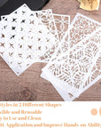 24Pcs Stencils for Painting, Reusable Geometric Painting Stencils Abstract Layering Stencil for Painting on Wooden Furniture Floor Decor DIY Supplies