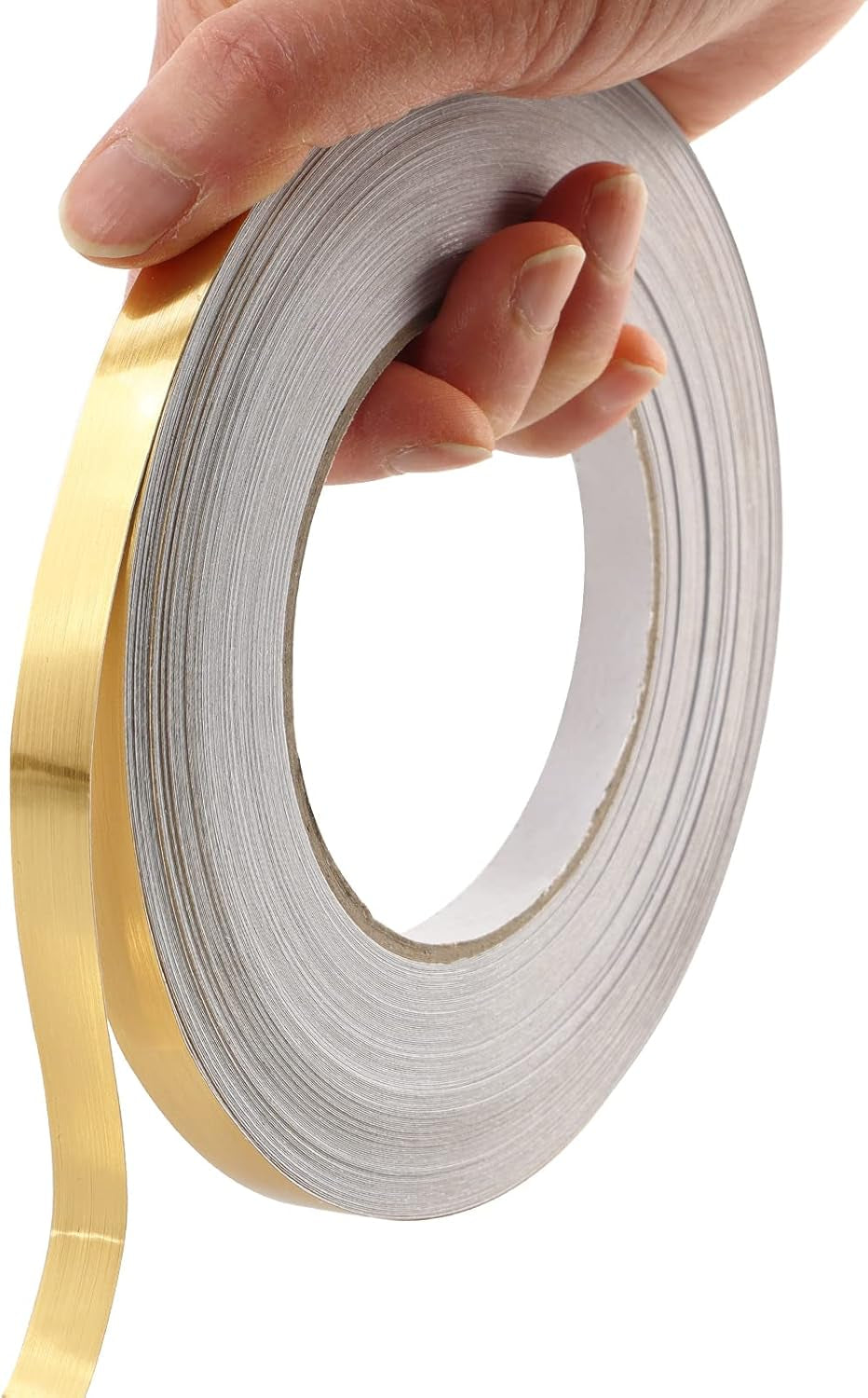 Peel and Stick Gold Metalized Polyester Mylar Film Craft Tape, Self-Adhesive Wall Molding Trim with Vibrant Mirror-Like Finish for DIY Projects Decorative Graphic Arts, 55Yds X 0.4In