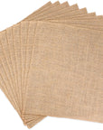 10 Pcs Burlap Squares Multipurpose Natural Burlap Fabric Burlap Centerpiece Burlap Placemats Farmhouse Gardening Country Crafts for Home Weddings Kitchen Table Decorations (13 X 13'')