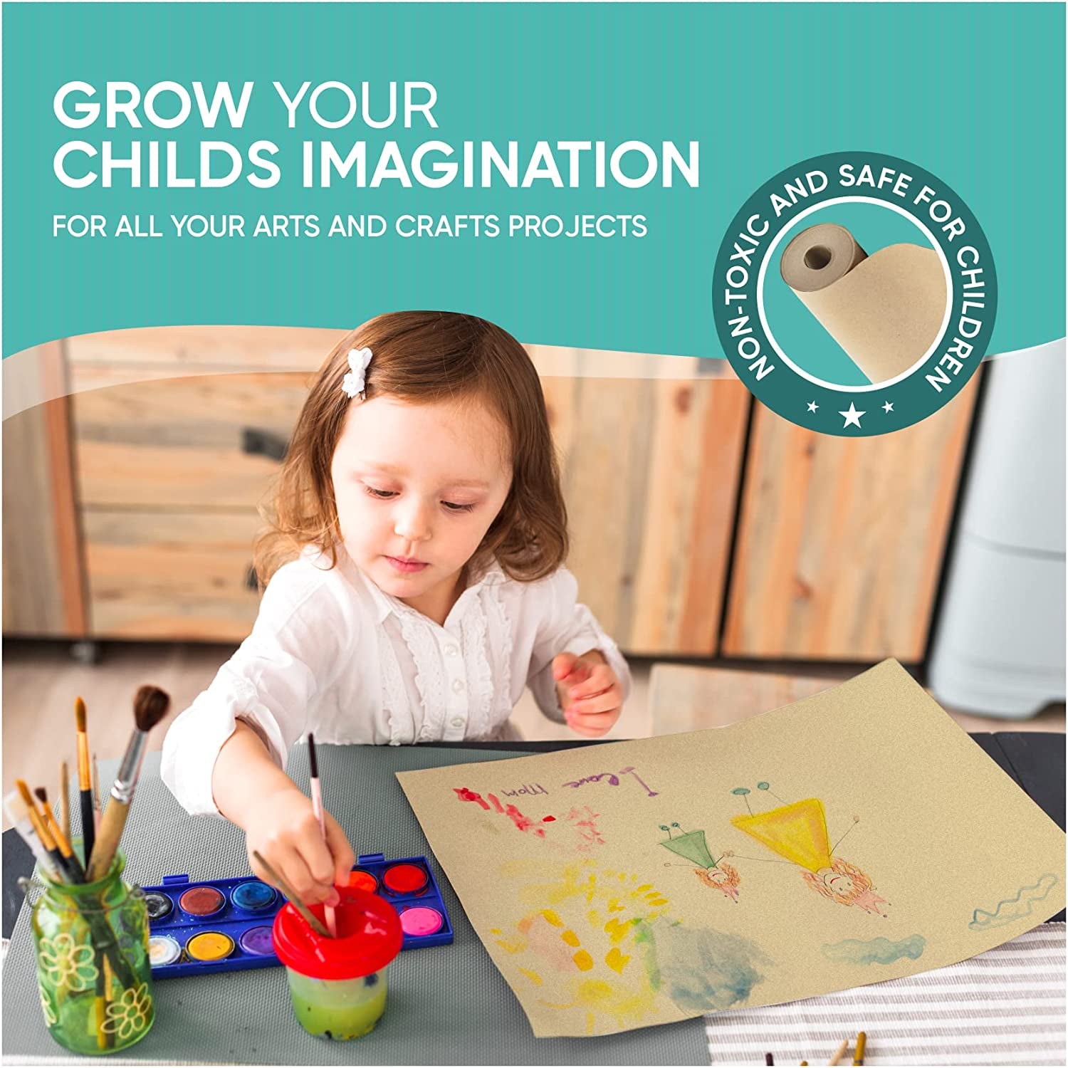 Made in USA Kraft Paper Wide Jumbo Roll 48" X 1200" (100Ft) Ideal for Gift Wrapping, Art, Craft, Postal, Packing, Shipping, Floor Protection, Dunnage, Parcel, Table Runner, 100% Recycled Material