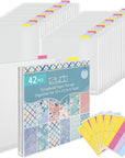 20 Pieces Scrapbook Paper Storage Clear 12 X 12 Paper Storage Organizer with Tabs and Gusset Bottom for Holding Scrapbook Paper, Vinyl Paper, Paper, Cardstock