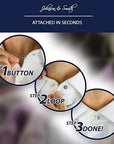 Collar Extenders/Neck Extender/Wonder Button for 1/2 Size Expansion of Men Dress Shirts, 5 +1 Pack, 3/8"