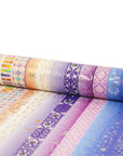 Galaxy Washi Tape Set Purple Stars Decorative Tapes Silver Gold Foil Masking for Arts, DIY Crafts, Journal Supplies, Planners, Scrapbook, Gift Wrapping (Purple Night 12 Rolls)