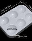 Art Paint Tray Palette 3Pcs 6 Well Plastic Rectangular Paint Tray for Watercolor Painting