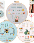 3 Embroidery Kit for Beginners, Beginner Embroidery Kit for Adults. Starter Kits to Learn 28 Different Stitches, Including Fabric with Prints, Threads, Needles, Hoop and Video Tutorials…