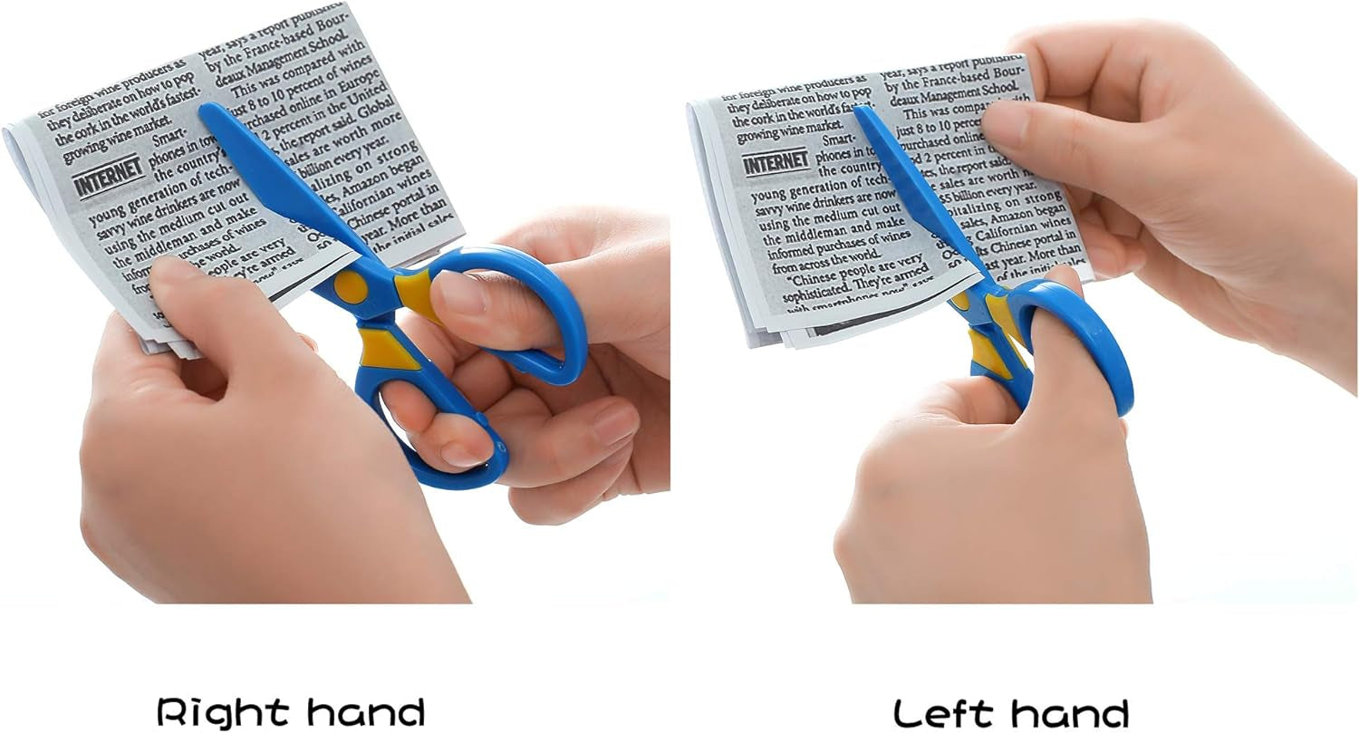 Plastic Safety Scissors, Toddlers Training Scissors, Pre-School Training Scissors and Offices Scissors Kids Paper-Cut (3Pcs &Paper Cutting)