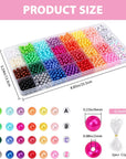 1960Pcs Pearl Beads 28 Colors with 200Pcs Letter Beads for Bracelets Making Multicolor Pearl Beads for Jewelry Making Necklace Earrings Crafting