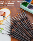 Miniature Paint Brushes Drybrush-18Pcs Micro Detail Paint Brush Set, Small Fine Detail Model Brushes for Acrylics, Watercolors & Paint by Number, Citadel, Figurine, 40K - Cocoa Brown