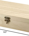 6 Pack Unfinished Wood Box with Lid Crafts Wooden Box for DIY Arts Project (8.3X6X2.7 Inches)