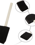 100 Pack 2 Inch Foam Brush Sponge Wood Handle Paint Brush Foam Sponge Brush for Acrylics, Stains, Varnishes, Crafts