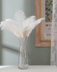 80 Pieces Ostrich Feathers Bulk Large Boho Feathers for Vase with 80 Pcs Iron Wire and 1 Tape, Long Feathers for Vase Flower Arrangement Wedding Party Centerpieces and Home Decorations (White)