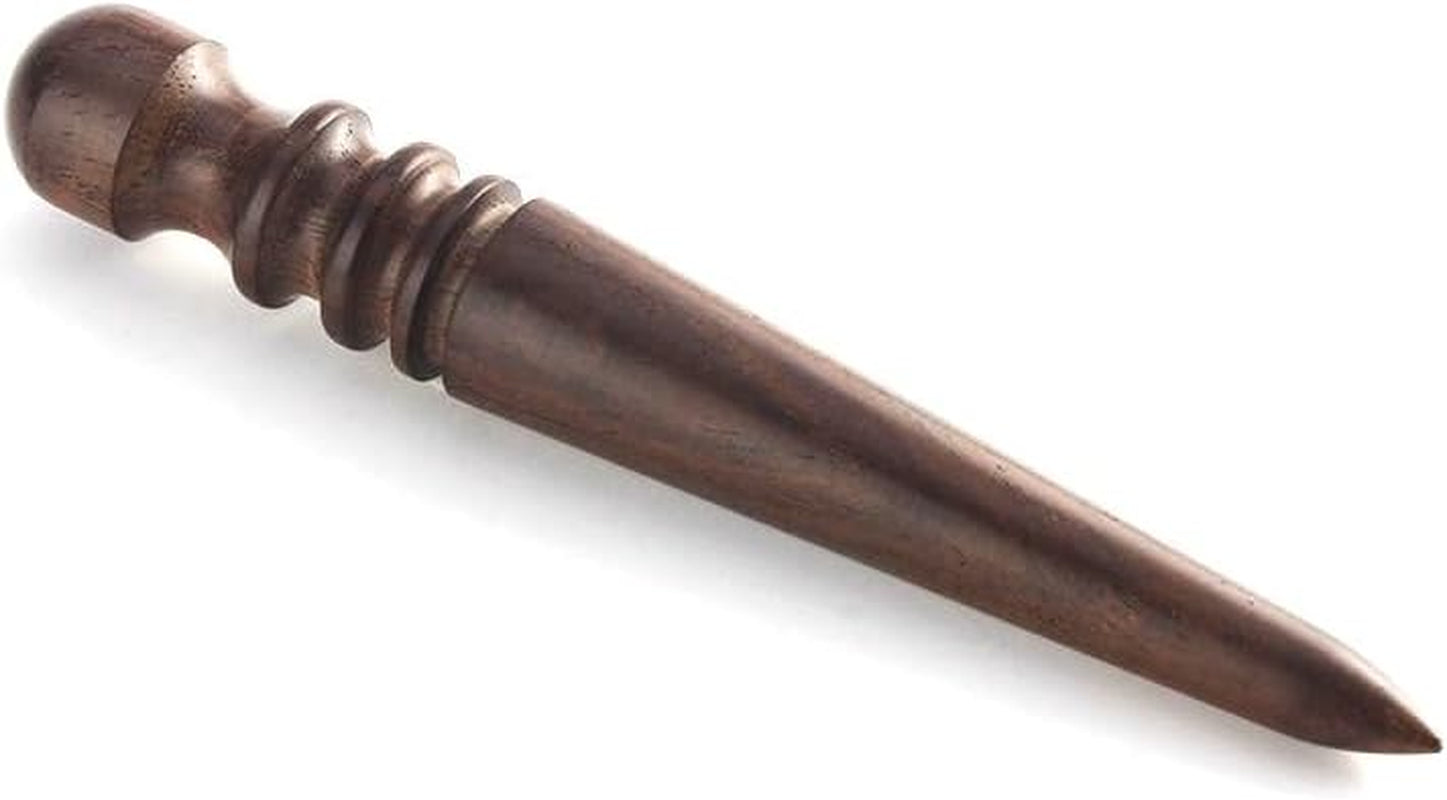 Professional round Head Leather Edge Burnish Kit Ebony Wood Leather Edge Burnisher Tool for Burnishing Leather Hand Making Projects by Alitech