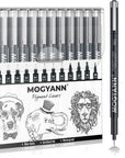 Drawing Pens Black Art Pens for Drawing 12 Size Waterproof Ink Pens for Artists Sketching, Manga, Writing