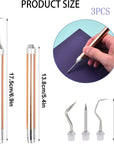 3PCS LED Weeding Tools for Vinyl with Light with Pin and Hook Lighted Pin Pen Weeding Tool for for Removing Iron on Tiny Vinyl Paper Silhouette Cutting Machines Supply (Rose Gold)