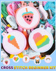 6 Pcs Cross Stitch Kits for Beginners for Kids 7-13, Kids Embroidery Kit Needlepoint Kit Arts and Crafts Kit with Instructions for Backpack Charms, Ornaments and Needle Craft