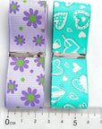 Assorted 20 Yards Grosgrain Ribbon Bow Daisy Butterfly Cake Love Heart Dots Flower Rose Smile Face Craft DIY Packing Hair Bow Accessory